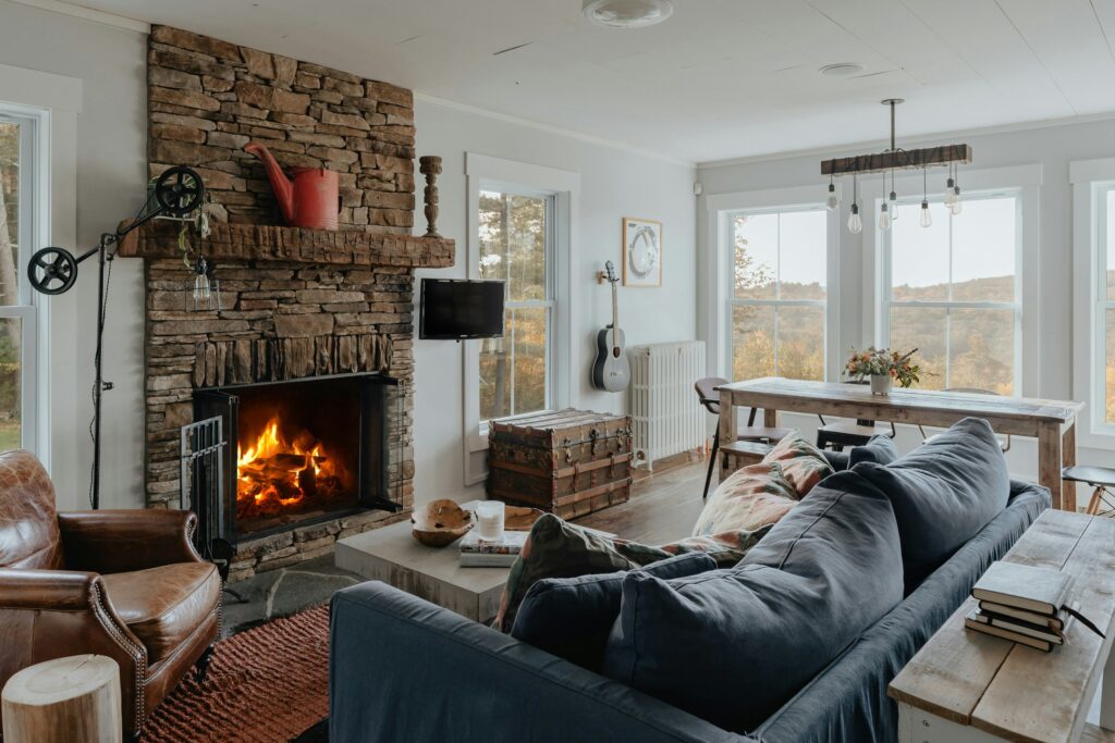 fall romantic getaway with fireplace