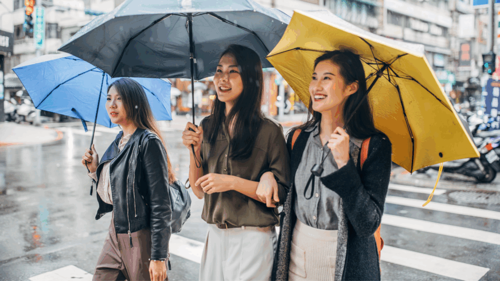 rainy day outfits travel